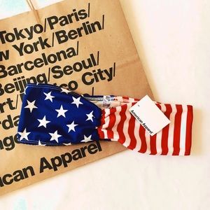 AMERICAN APPAREL AMERICAN FLAG BANDEAU SWIM BIKINI